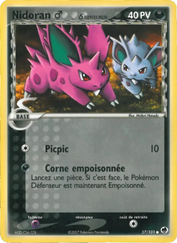 Carte Pokémon Nidoran ♂ δ #057 — Île des Dragons