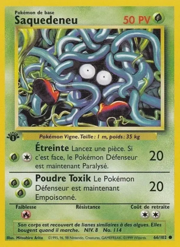 Carte Pokémon Saquedeneu #66 — Set de Base