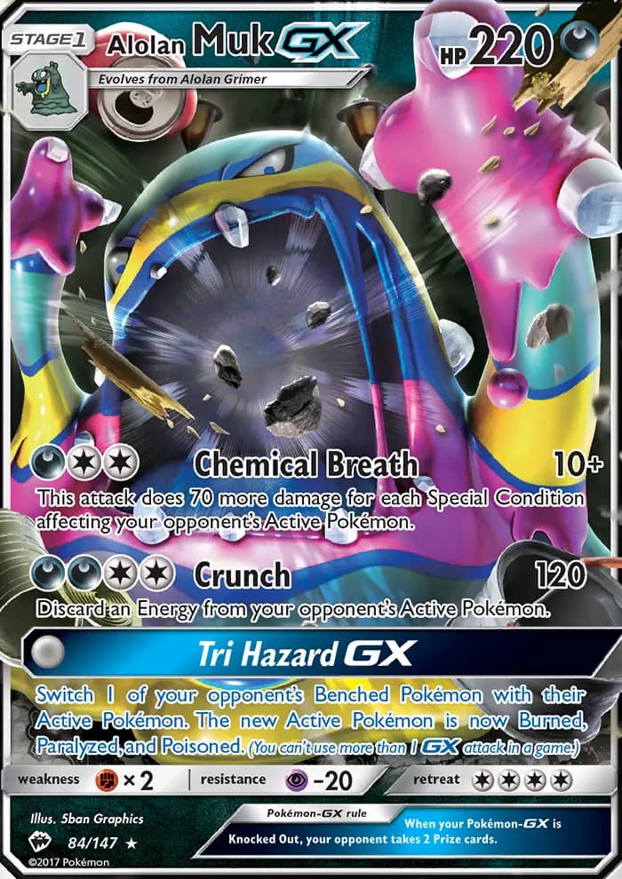 Alolan Muk GX #84 — Burning Shadows