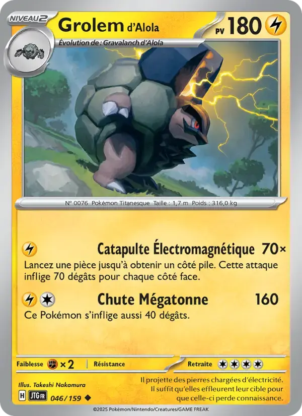 Carte Pokémon Grolem d'Alola #046 — Aventures Ensemble