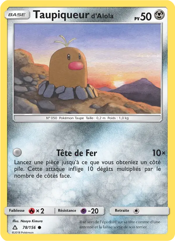 Carte Pokémon Taupiqueur d’Alola #78 — Ultra-Prisme