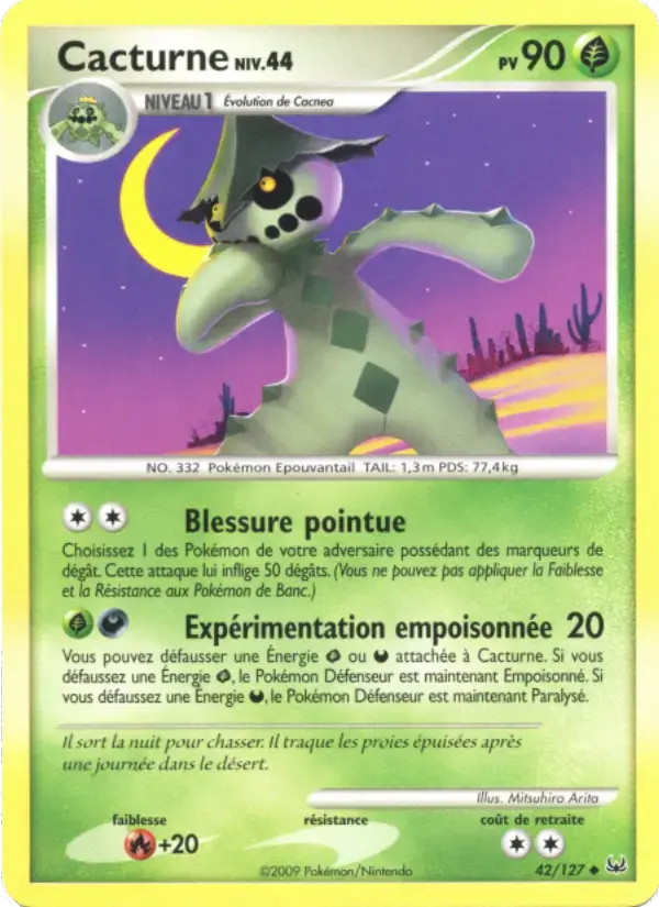 Carte Pokémon Cacturne #42 — Platine