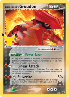 Carte Pokémon Groudon de Team Magma #36 — Célébrations