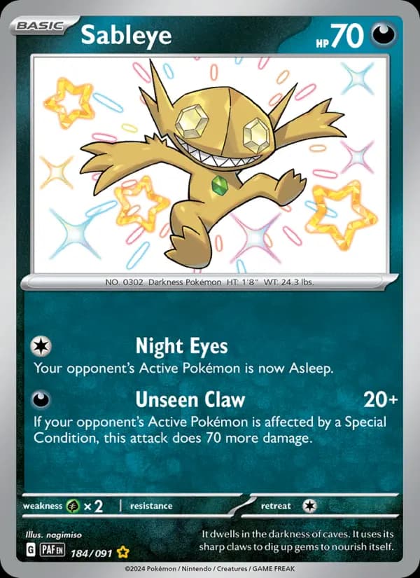 Sableye #184 — Paldean Fates
