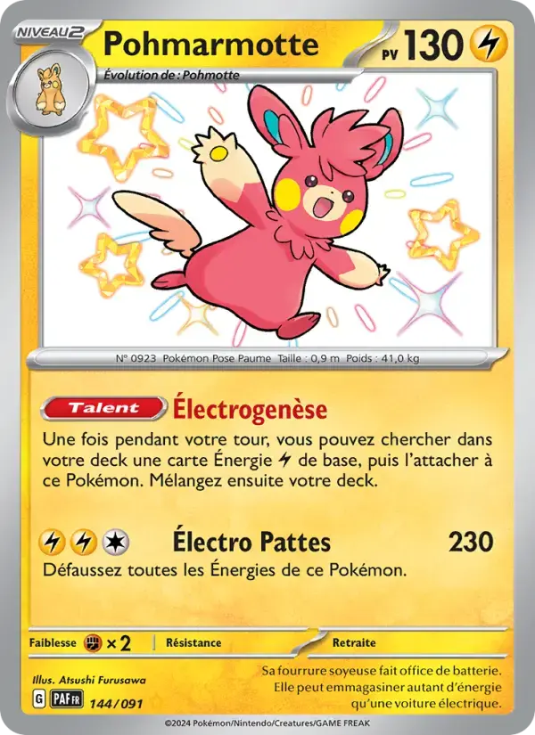 Carte Pokémon Pohmarmotte #144 — Destinées de Paldea