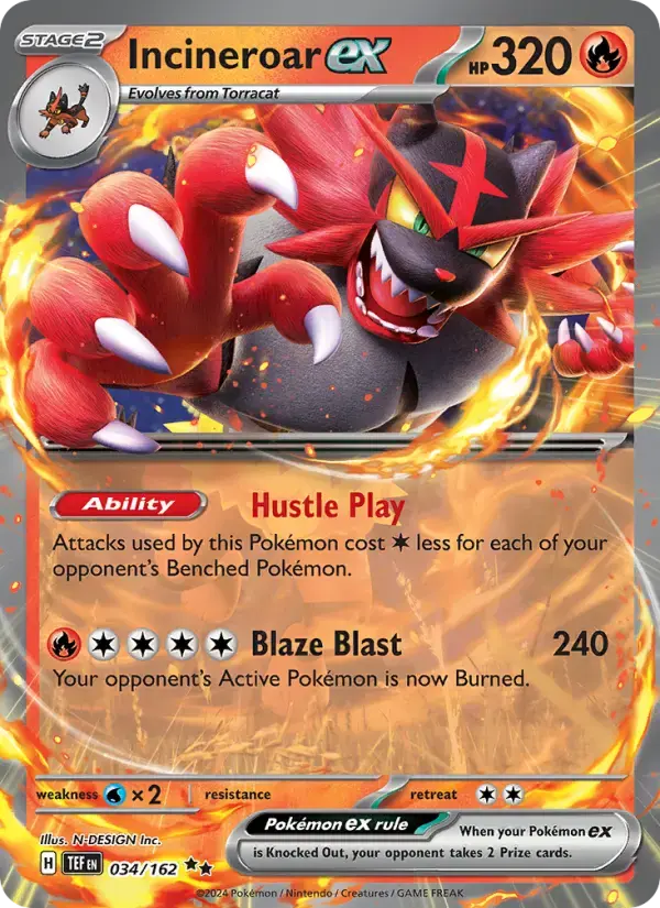 Incineroar ex #034 — Temporal Forces
