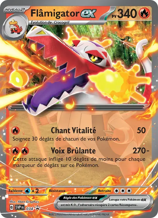 Carte Pokémon Flâmigator-ex #034 — Promos Écarlate et Violet