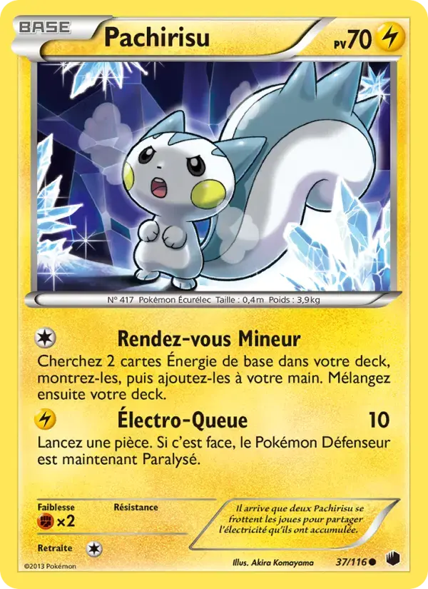 Carte Pokémon Pachirisu #37 — Glaciation Plasma