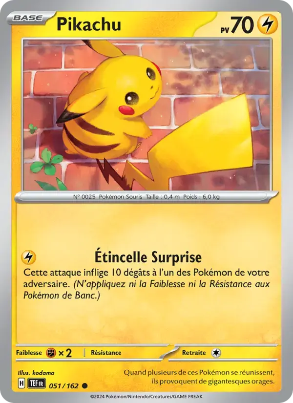Carte Pokémon Pikachu #051 — Forces Temporelles