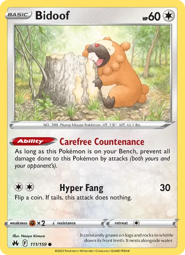 Bidoof #111 — Crown Zenith