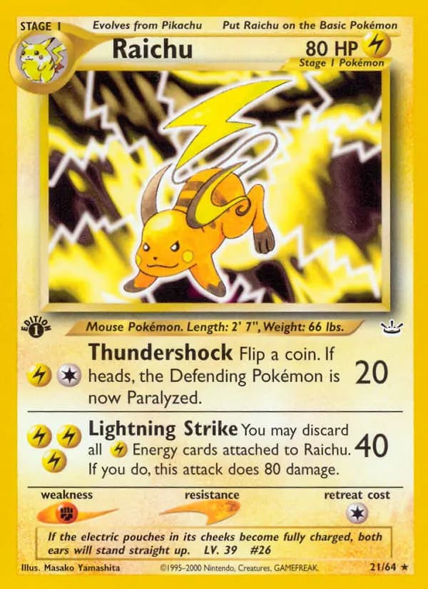 Raichu #21 — Neo Revelation