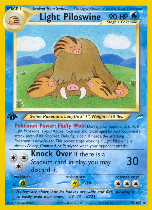 Light Piloswine #26 — Neo Destiny