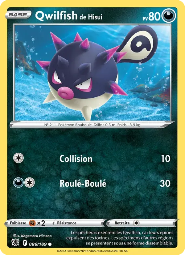 Carte Pokémon Qwilfish de Hisui #088 — Astres Radieux