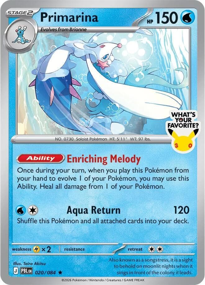 Primarina #020 Stamp — Pitch Black