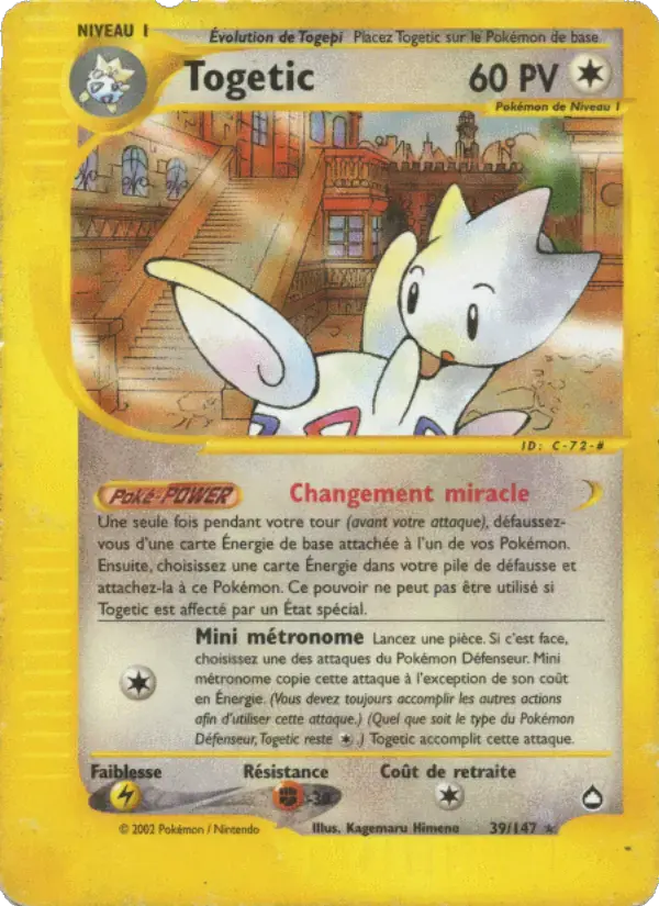 Carte Pokémon Togetic #39 — Aquapolis