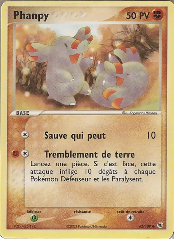 Carte Pokémon Phanpy #62 — Rubis & Saphir