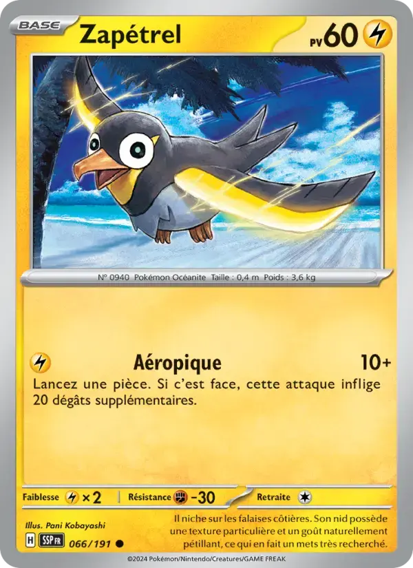 Carte Pokémon Zapétrel #066 — Étincelles Déferlantes