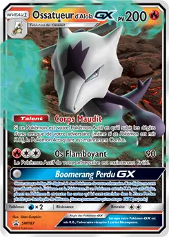 Carte Pokémon Ossatueur d’Alola GX #SM187 — Promos Soleil et Lune