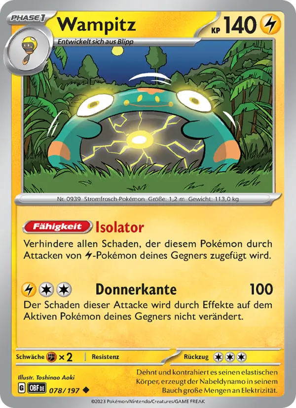 Carte Pokémon Ampibidou #078 — Flammes Obsidiennes