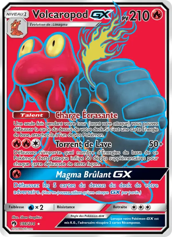 Carte Pokémon Volcaropod GX #198 — Tonnerre Perdu
