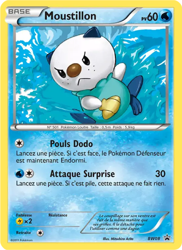 Carte Pokémon Moustillon #BW08 — Promos Noir et Blanc