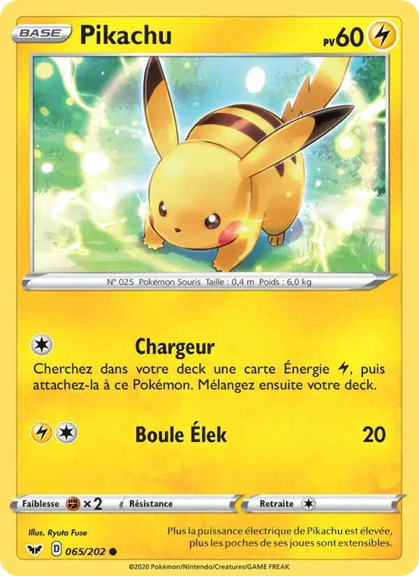 Carte Pokémon Pikachu #65 — Épée et Bouclier