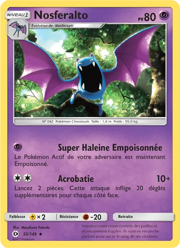Carte Pokémon Nosferalto #55 — Soleil et Lune