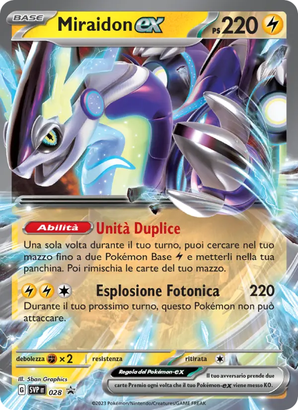 Carte Pokémon Miraidon-ex #028 — Promos Écarlate et Violet