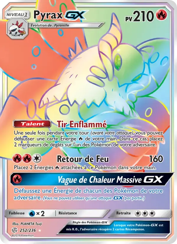Carte Pokémon Pyrax GX #252 — Éclipse Cosmique