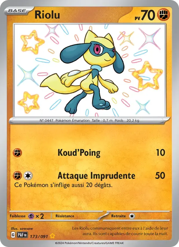Carte Pokémon Riolu #173 — Destinées de Paldea