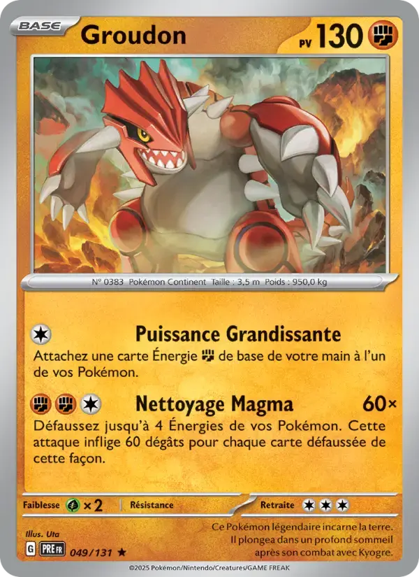 Carte Pokémon Groudon #049 — Évolutions Prismatiques