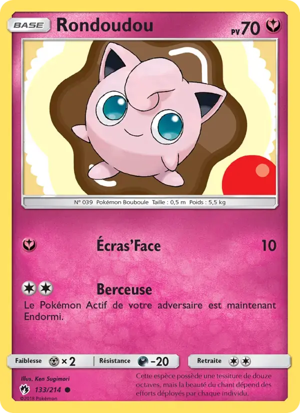 Carte Pokémon Rondoudou #133 — Tonnerre Perdu