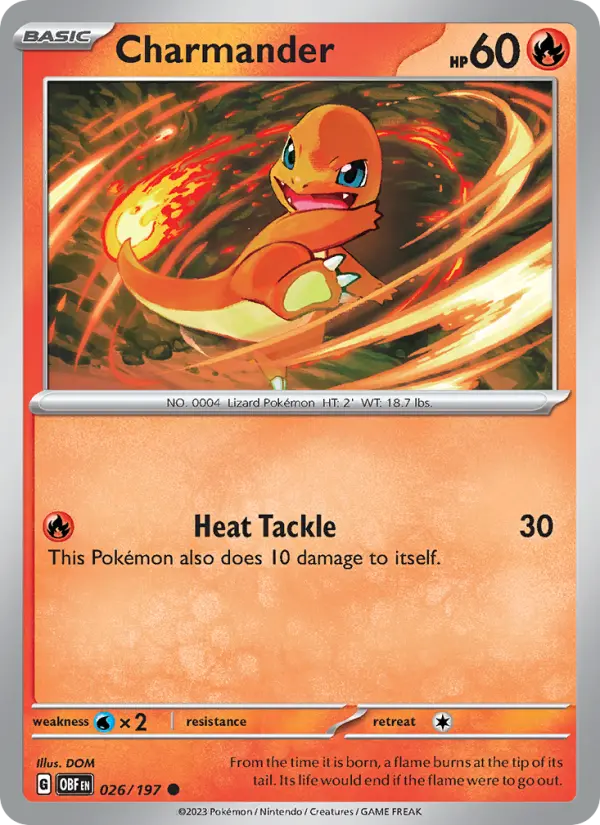 Carte Pokémon Salamèche #026 — Flammes Obsidiennes