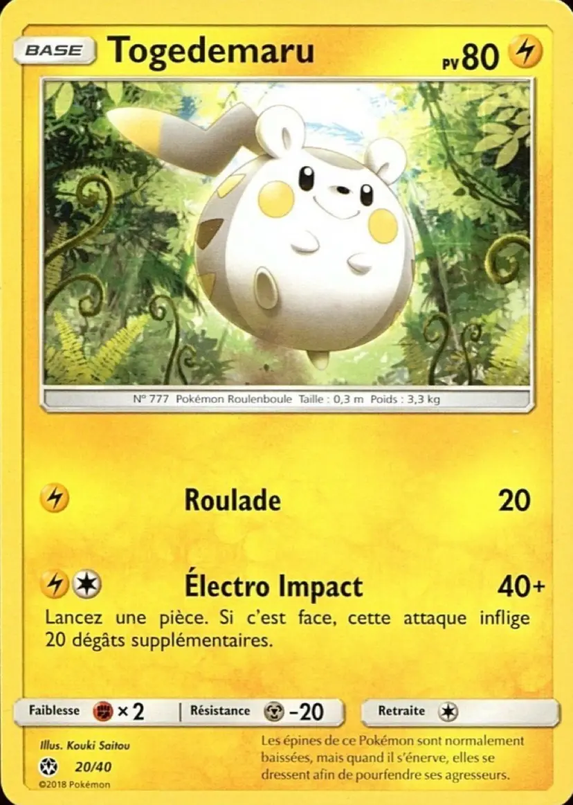 Carte Pokémon Togedemaru #20 — 2018 Promo McDonald's