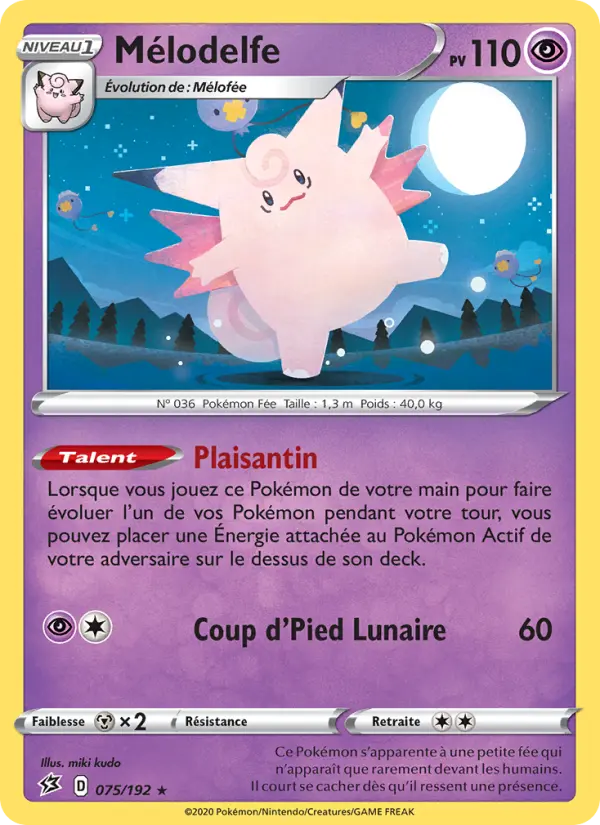 Carte Pokémon Mélodelfe #75 — Clash des Rebelles