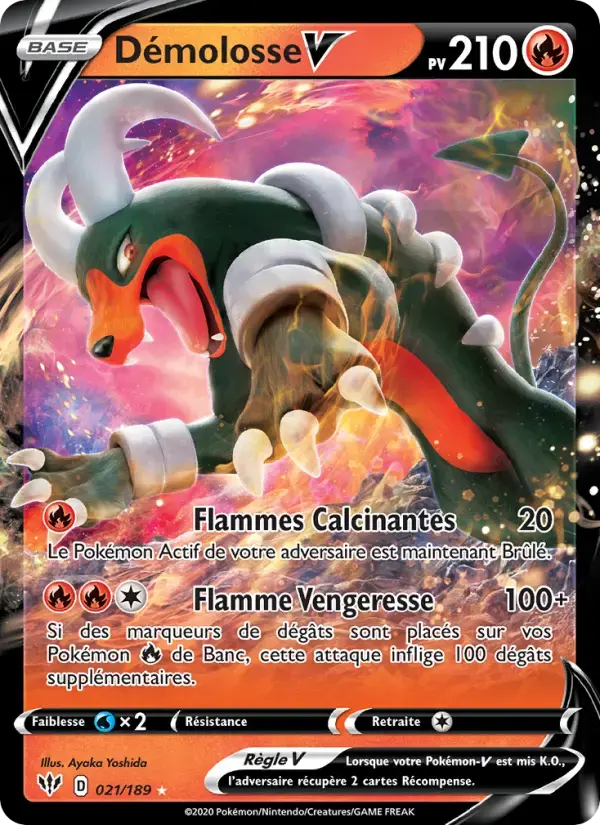 Carte Pokémon Démolosse V #21 — Ténèbres Embrasées