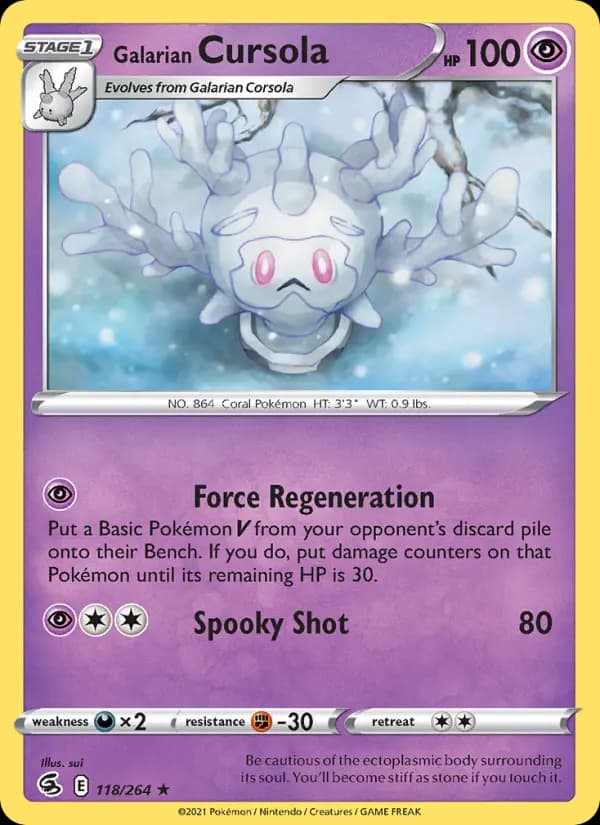 Galarian Cursola #118 — Fusion Strike