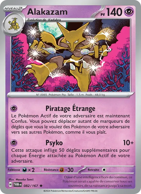 Carte Pokémon Alakazam #082 — Mascarade Crépusculaire