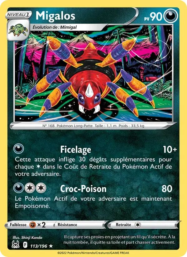 Carte Pokémon Migalos #113 — Origine Perdue