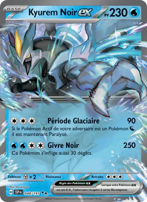 Carte Pokémon Kyurem Noir-ex #048 — Étincelles Déferlantes