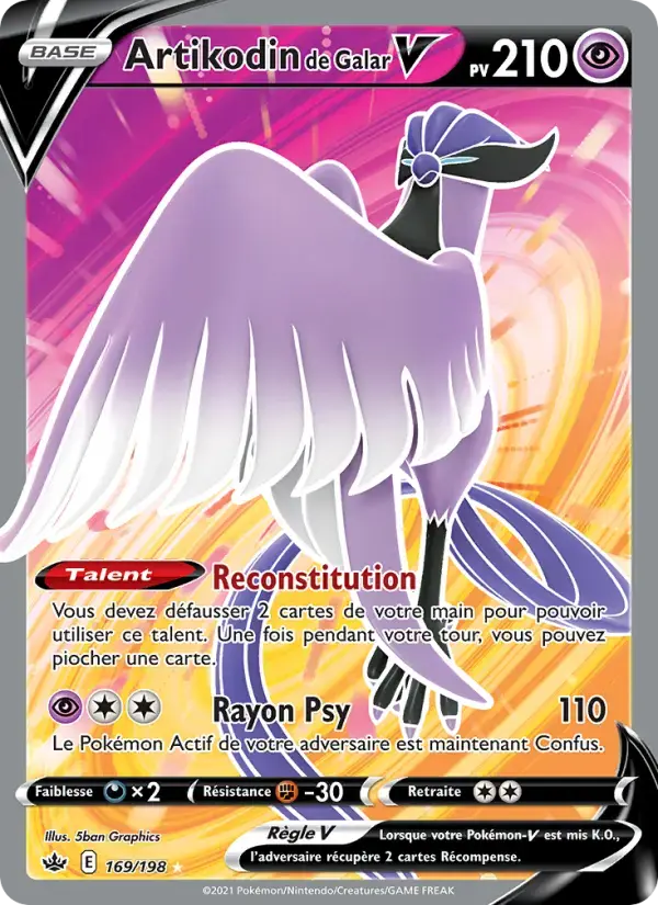 Carte Pokémon Artikodin de Galar V #169 — Règne de Glace