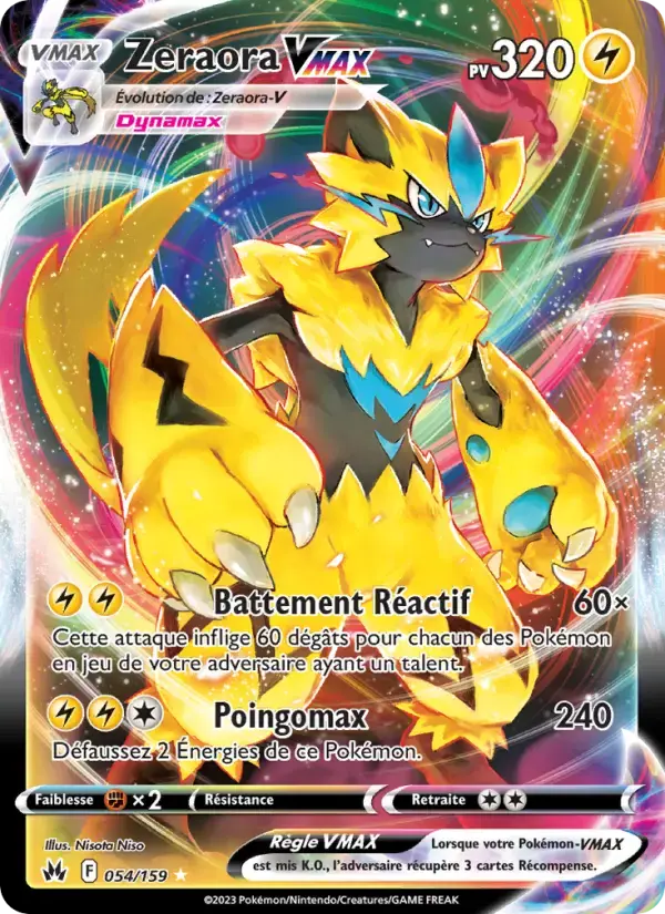 Carte Pokémon Zeraora VMAX #054 — Zénith Suprême