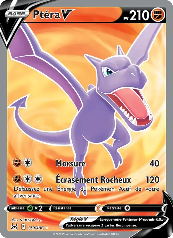 Carte Pokémon Ptéra V #179 — Origine Perdue
