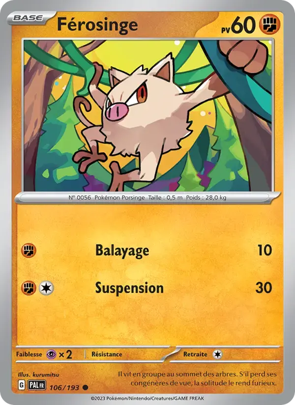 Carte Pokémon Férosinge #106 — Évolutions à Paldea