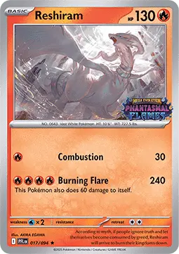 Reshiram #017 Stamp — Phantasmal Flames