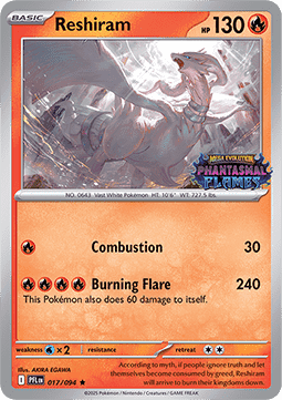 Reshiram #017 Stamp — Phantasmal Flames