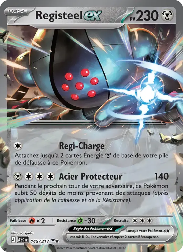 Carte Pokémon Registeel-ex #145 — Héros Transcendants