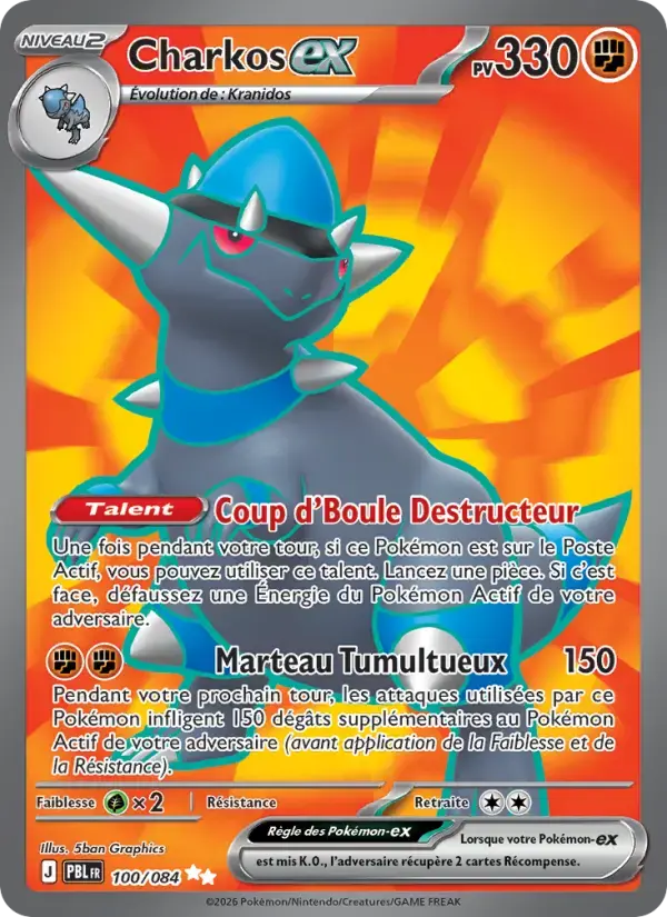 Carte Pokémon Charkos-ex #100 — Nuit Noire
