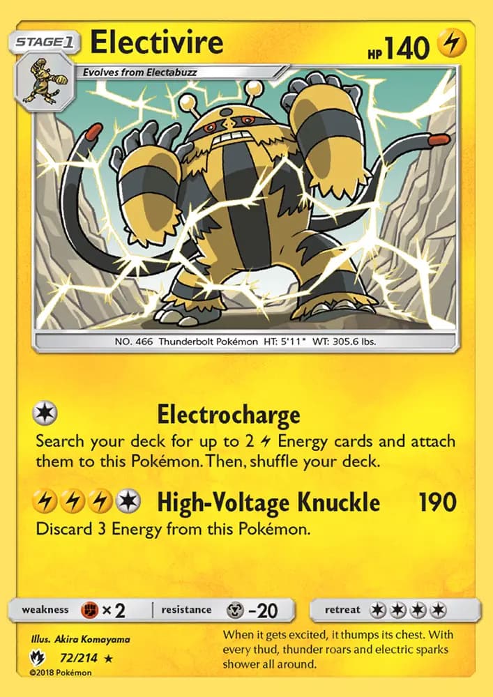 Electivire #72 — Lost Thunder