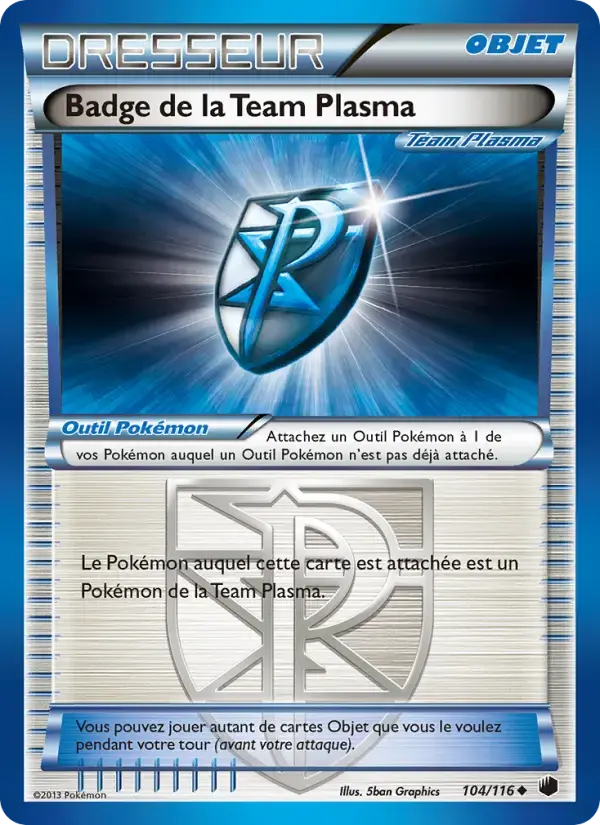 Carte Pokémon Badge de la Team Plasma #104 — Glaciation Plasma